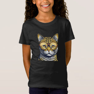 T-Shirt Chat Kitty cool avec lunettes
