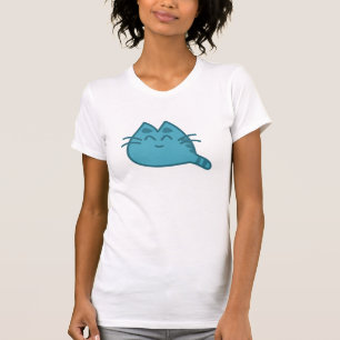 T-shirt Chat Kitty souriant bleu