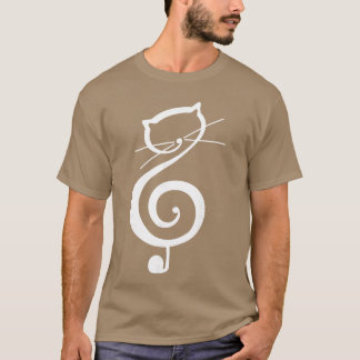T-shirt Chat Kittyreble Clé de Musique Drôle de Chat Notes