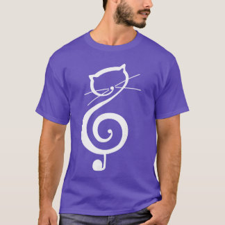 T-shirt Chat Kittyreble Clé de Musique Drôle de Chat Notes