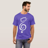 T-shirt Chat Kittyreble Clé de Musique Drôle de Chat Notes (Devant entier)