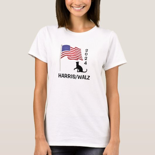 T-shirt Chat Ladies for Harris/Walz Design (Devant)