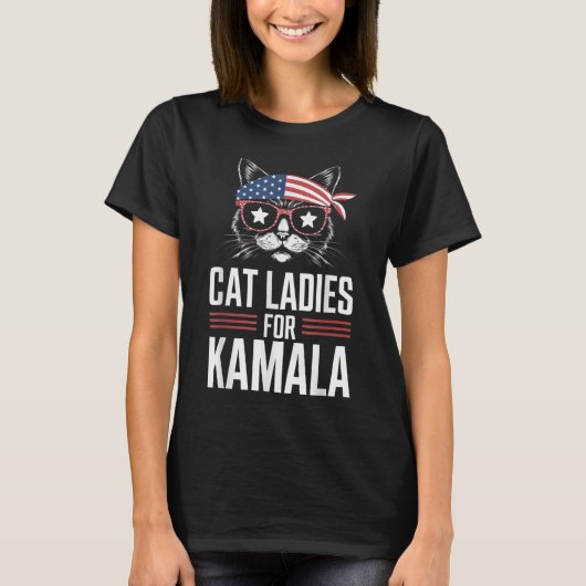 T-shirt Chat Ladies for Kamala Funny Cat 2024 Kamala-Harri (Devant)