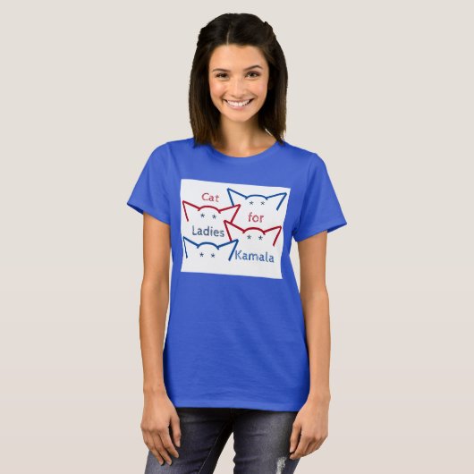 T-shirt Chat Ladies pour Kamala Harris Ears ASCII Art (Devant entier)