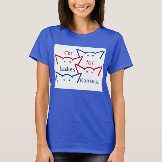T-shirt Chat Ladies pour Kamala Harris Ears ASCII Art (Devant)