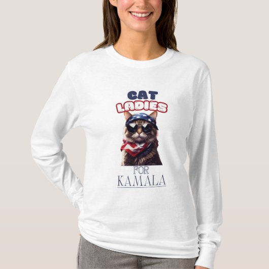 T-shirt Chat Ladies Pour Kamala USA (Devant)