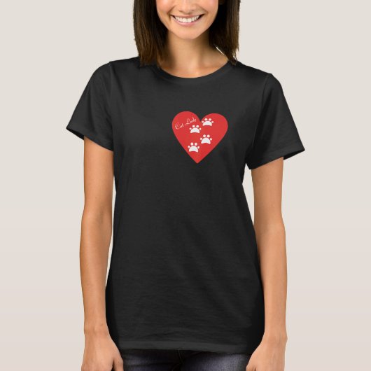 T-shirt Chat Lady Heart (Devant)