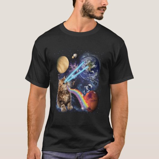 T-shirt Chat Laser Chat Spatial Chaton Yeux Laser (Devant)