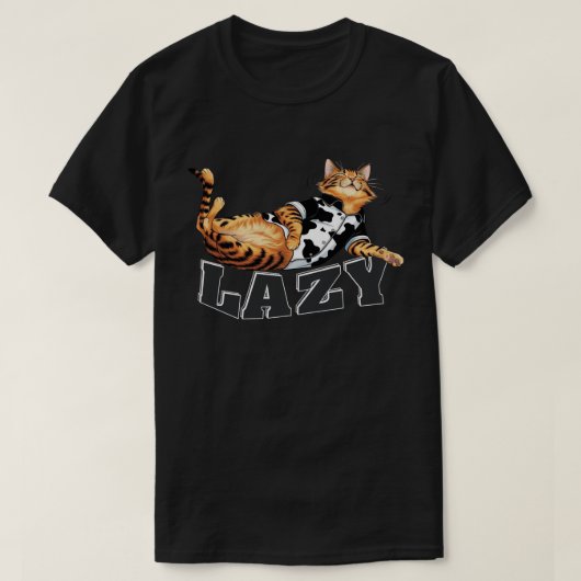 T-shirt Chat Lazy [ CC-CatCow ] (Design devant)