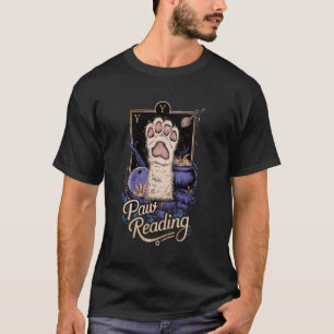 T-shirt Chat Lecture de Tarot de Patte de Chat Carte Crois