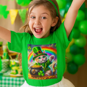 T-Shirt Chat Leprechaun de la Saint-Patrick pour a