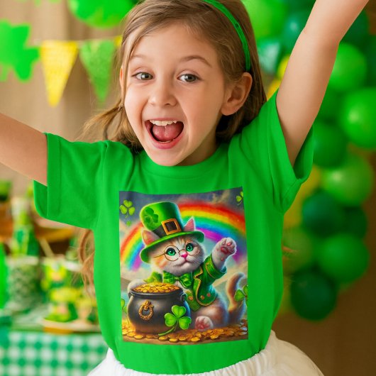 T-Shirt Chat Leprechaun de la Saint-Patrick pour a