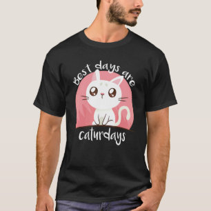 T-shirt Chat   Les Meilleurs Jours Sont Les Caturdays Dame
