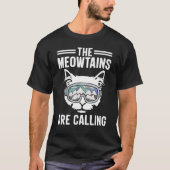 T-shirt Chat Les Meowtains appellent Snowboard Ski Mounta (Devant)