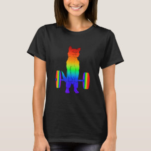 T-shirt Chat Lgbt Deadlift Powerlifting Fierté Gay Chat Lg