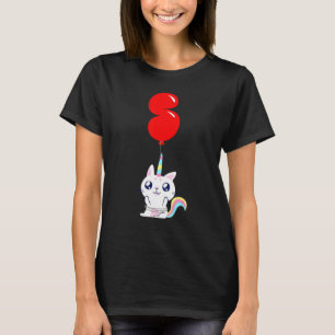 T-shirt Chat Licorne Mignon 5ème Anniversaire Ballon Par