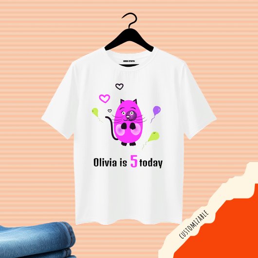 T-shirt Chat lilas mou