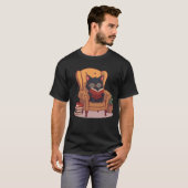T-shirt chat lisant mignon (Devant entier)