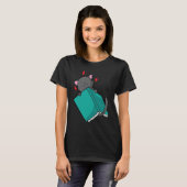 T-shirt Chat lit un livre (Devant entier)