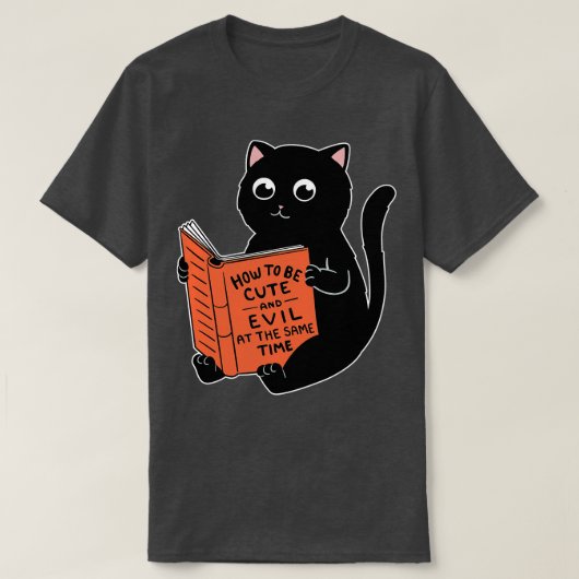 T-shirt Chat livre mignon et mauvais (Design devant)