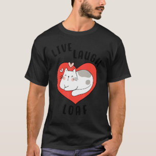 T-shirt Chat Loafing Pour Chat Maman Coeur Sleepy Kitty Li