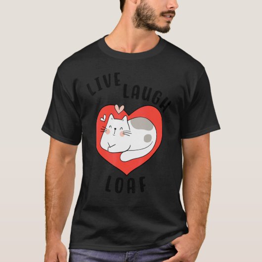 T-shirt Chat Loafing Pour Chat Maman Coeur Sleepy Kitty Li (Devant)
