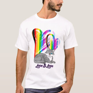 T-shirt Chat Love Is Love - Propriétaire d'animal LGBTQ+