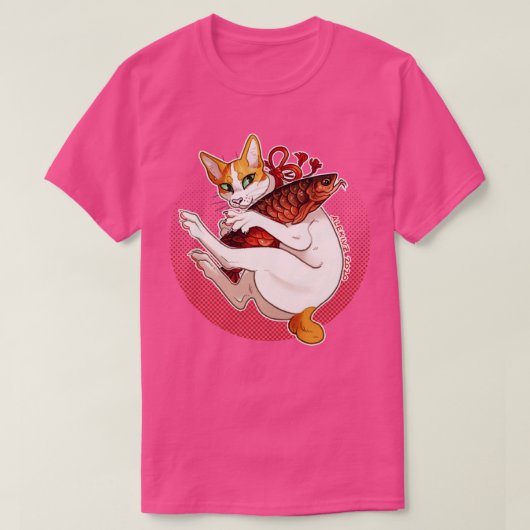 T-shirt Chat Lucky Orange (Design devant)