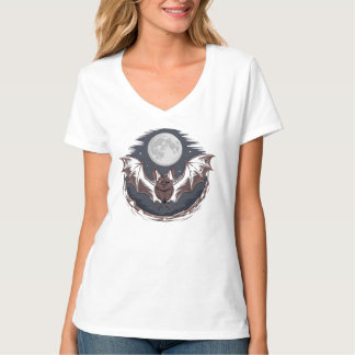T-shirt Chat Lune - Design nocturne d'Halloween