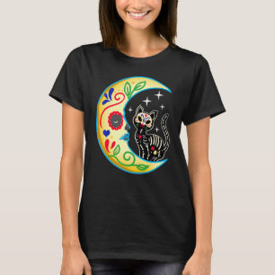 T-shirt Chat & Lune Sugar Skull Dia de Los Muertos Jour de