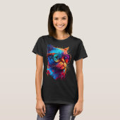 T-shirt Chat Lunettes de soleil Coeur Cute Kitten Chat (Devant entier)
