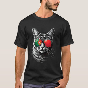 T-shirt Chat Lunettes de soleil Drapeau Portugais