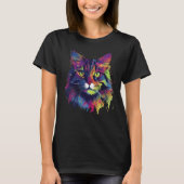 T-shirt Chat Maine-Coon coloré (Devant)