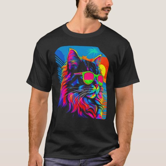 T-shirt Chat Maine Coon Été (Devant)