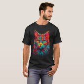 T-shirt Chat Maine Coon Pop Art (Devant entier)