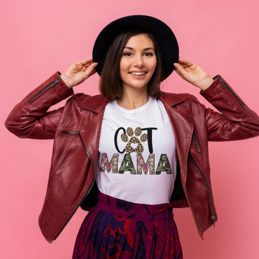 T-shirt Chat Mama Chat Maman Chemise