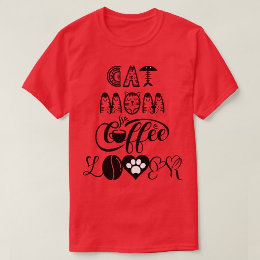 T-shirt Chat maman amateur de café Cat Design 15 (Design devant)