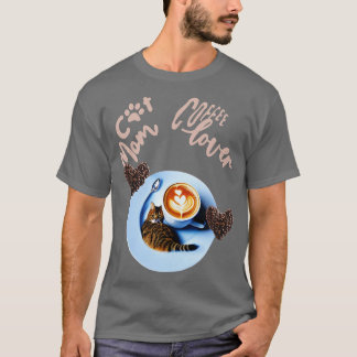 T-shirt Chat maman amateur de café Cat Design 18