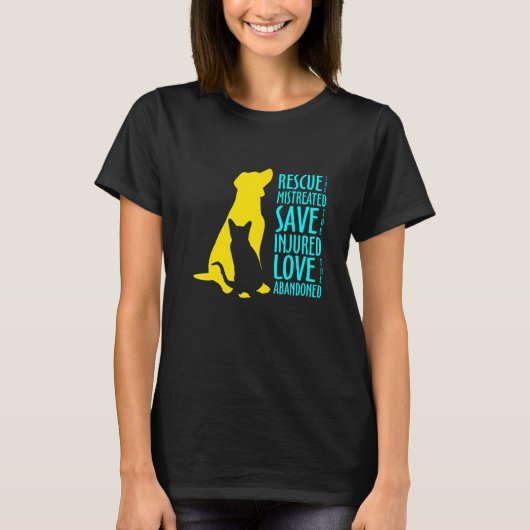 T-shirt Chat Maman Animaux Secourus Animal Rescue Save Cha (Devant)