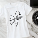 T-shirt Chat Maman Moderne Jouer Coeur et Typographie amus<br><div class="desc">Ce design simple et classique est composé de typographie script ludique et amusante</div>