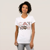 T-shirt Chat Maman Rose Floral & Leopard Paw (Devant entier)