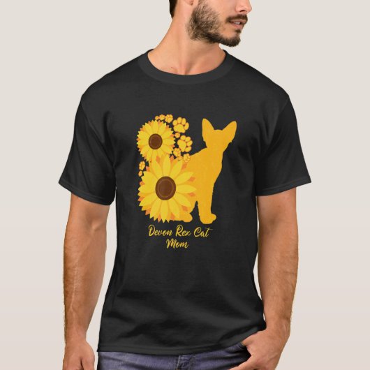 T-shirt Chat Maman Tournesol Devon Rex (Devant)