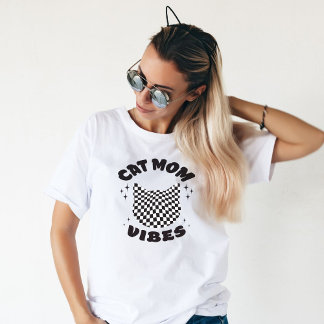 T-shirt Chat Maman Vibes Retro Vintage Maman Chat