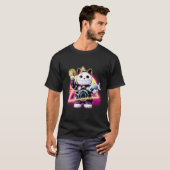 T-shirt Chat Maneki Neko Cyberpunk Chanceux Style Tech (Devant entier)