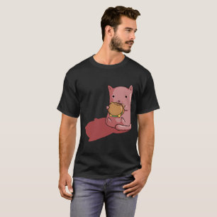 T-shirt chat mange hamburger