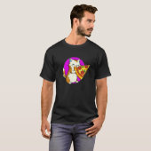 T-shirt Chat Mangeant de la Pizza Chat et Pizza (Devant entier)