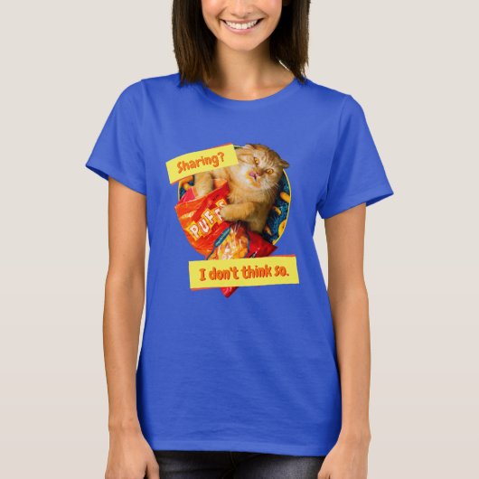 T-shirt Chat mangeant des boulettes de fromage (Devant)
