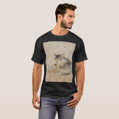 T-shirt Chat mangeant des nouilles (Devant entier)