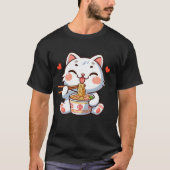 T-shirt Chat mangeant des ramen (Devant)