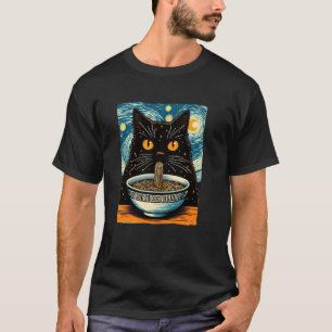 T-shirt Chat Mangeant des Ramen, Nuit Étoilée Van Gogh, Am